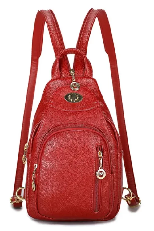 Casual Women Backpack High Quality Pu Leather Schoolbags Travel Backpacks Multifunction Shoulder Bag Chest Bag for Girls bagpack